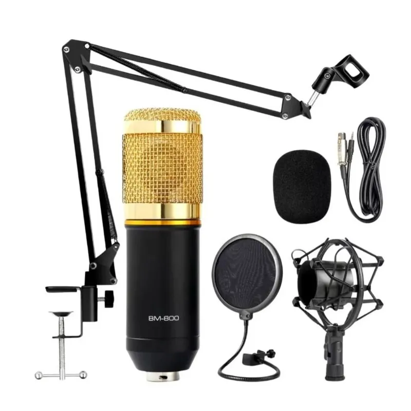 Kit Leboss, Microfone, Condensador Profissional Estúdio - BM-800