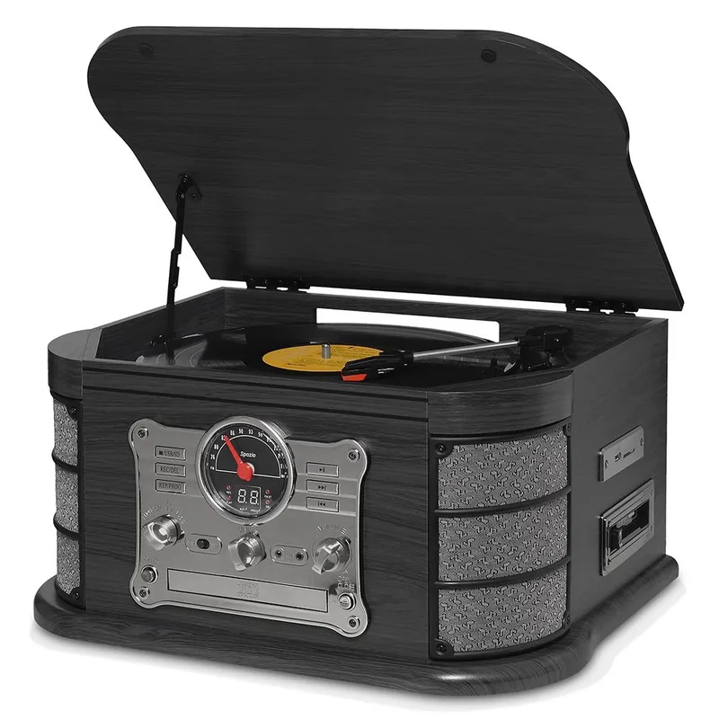 Vitrola Raveo Spazio, Bluetooth 25W, Preto - SPAZIO BLACK 25WATTS