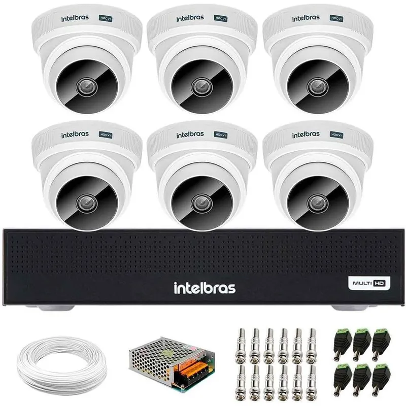 Kit 6 Câmeras Intelbras Vhc 1120 D, Dvr Mhdx - 1008-c