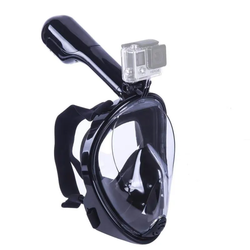 Máscara Mergulho Livre Snorkeling Full Face Para Gopro Tamanho L/xl - Cor: Preta