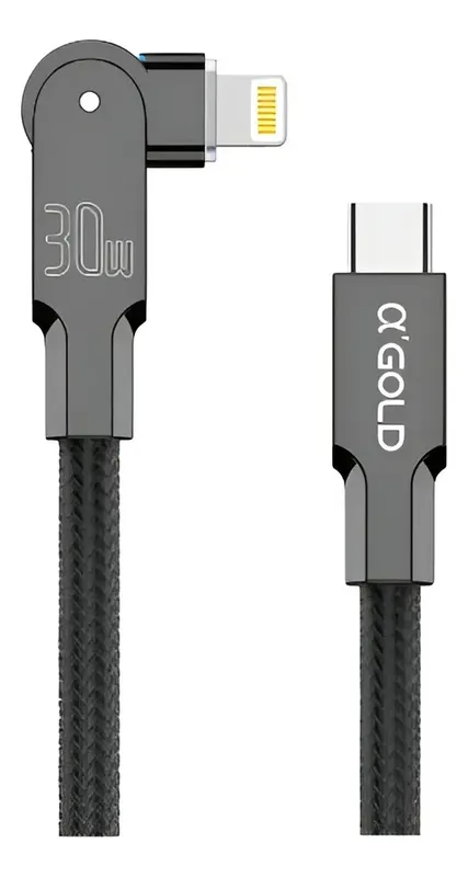 Cabo Turbo 180° Usb-c Para Iphone Lightning 30w A' Gold Cb90