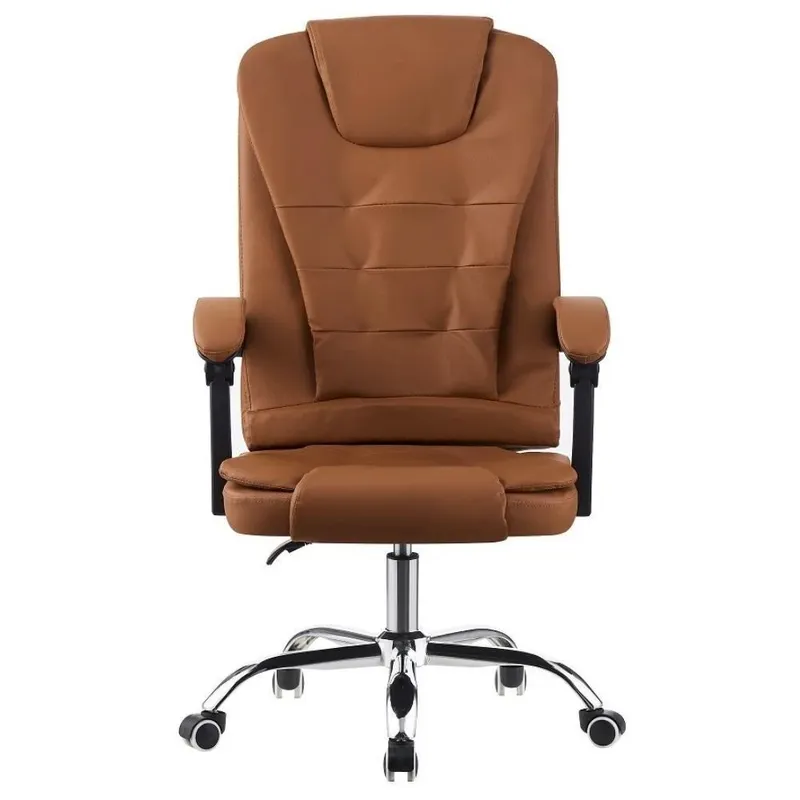 Cadeira Office Fortt Presidente Liverpool, Até 120Kg, Base Cromada com Rodinha, Marrom - Cpf05-m