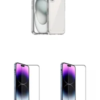 2un Películas 3d Vidro + Capa Capinha Silicone Tpu Para Iphone 16 Plus