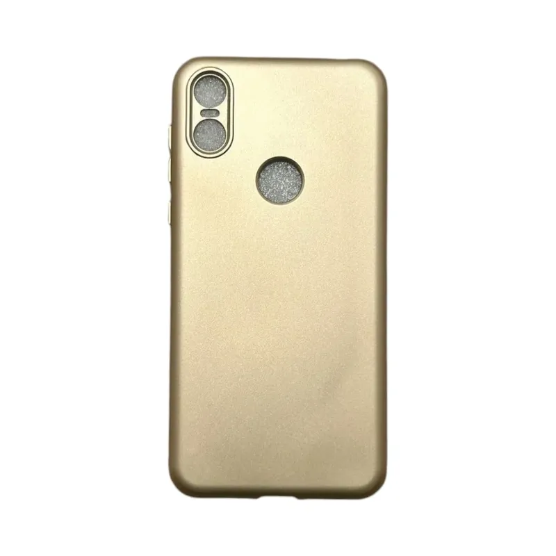 Capa Moto One Silicone Aveludada Protege Câmera Colorida Capinha Anti Impacto Moto One:dourado Metálico