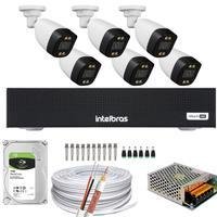 Kit 6 Câmeras Segurança Color 1080p 2.8mm Dvr Intelbras 1TB