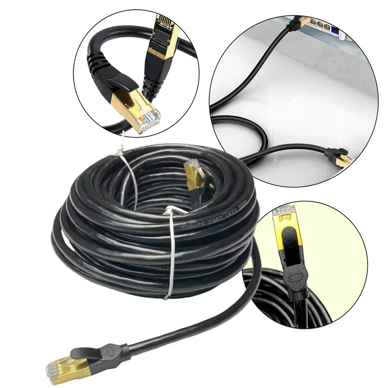 Cabo De Rede Cat8 15m Blindado Ethernet Profissional 40gbps Rj45
