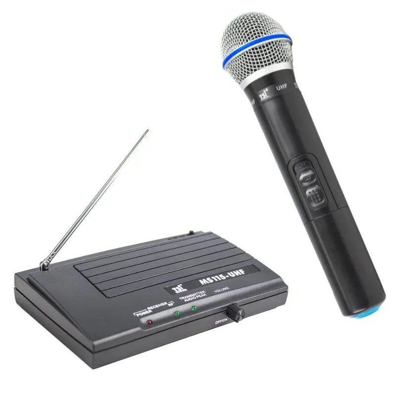 Microfone Sem Fio Tsi, UFH, de Mão - Ms115