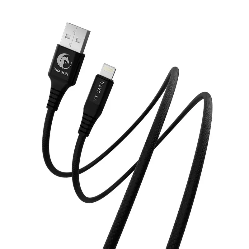 Cabo Para Iphone/ipad Usb Lightning Dragon 3 Metros Vx Case Preto (1 Ano de Garantia)