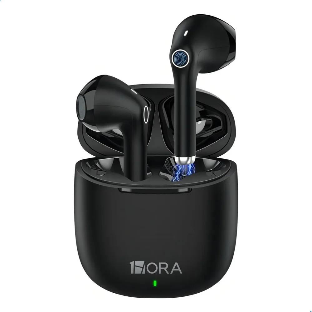 Fone De Ouvido Sem Fio Bluetooth 5.3 Grave 1hora Tws Usb C Cor:preto
