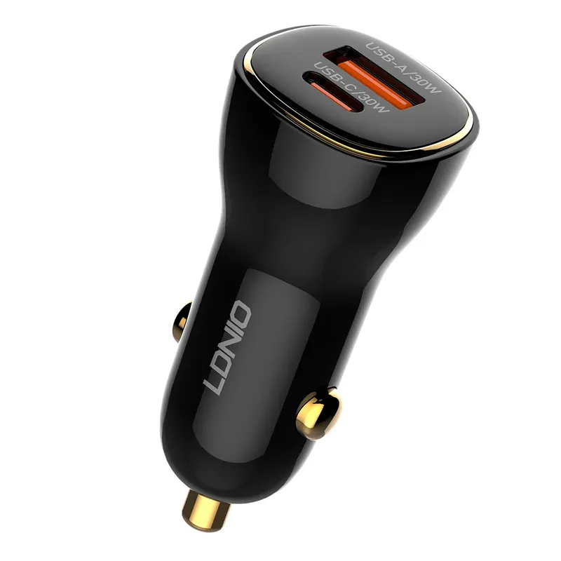 Carregador Veicular Ldnio C103 Turbo 60w Usb A/c Rápido