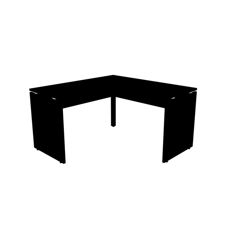 Mesa Em L P/ Escritório 145x145 Pandin P25 - Preto