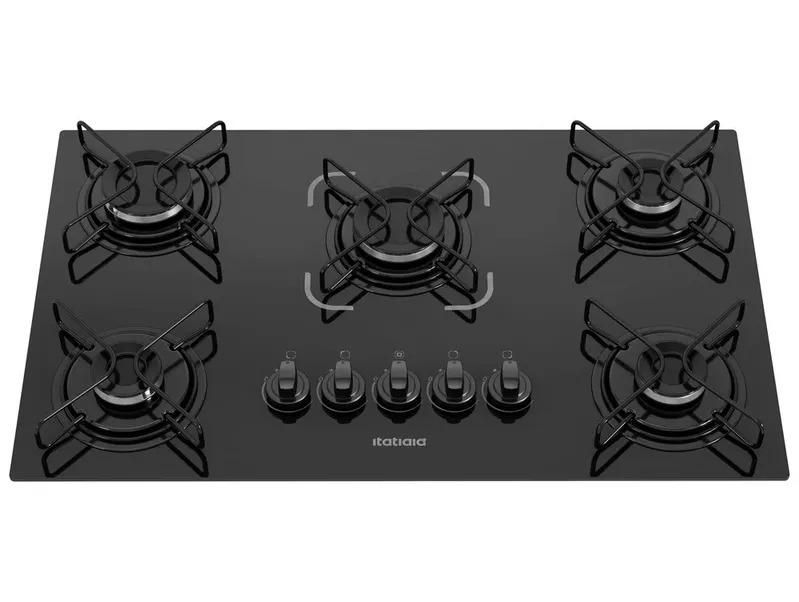 Cooktop Itatiaia Essencial 5 Bocas Mesa Vidro Preto Bivolt