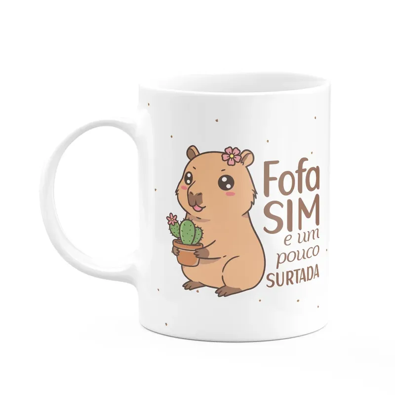 Caneca Divertida Capivaras - Fofa Sim, E Um Pouco Surtada!