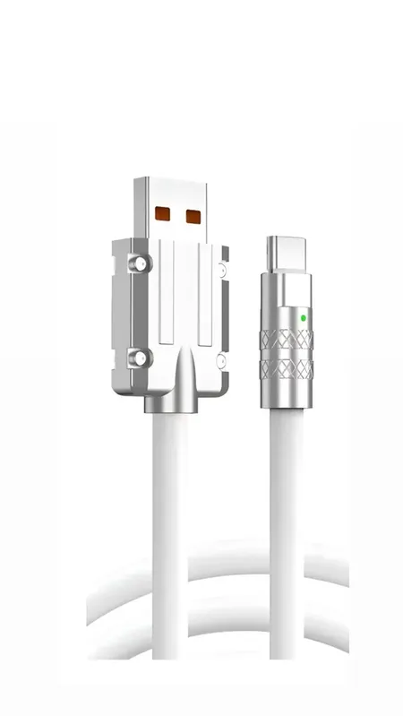 Cabo Usb Tipo-c A' Gold 5a Max Turbo Carregamento Resistente Cb72-3 Branco