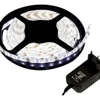 Fita Super LED 5mt 5050 Branco Frio 24w 12v 300 LEDs + Fonte