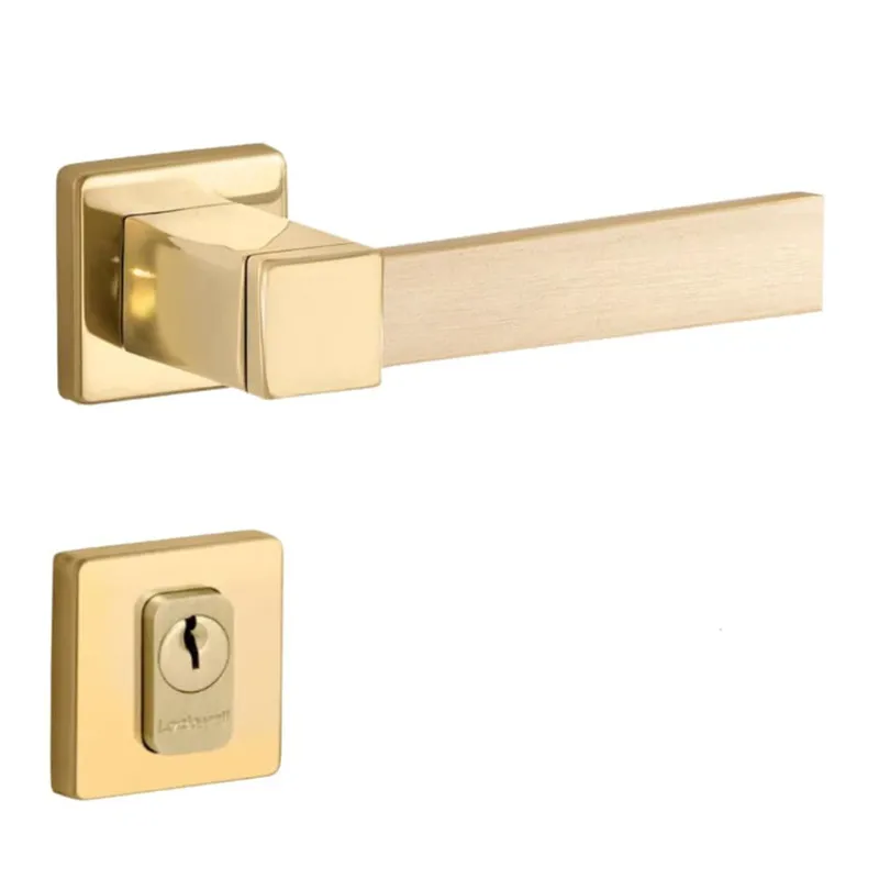 Fechadura Conceito Pieter Interna 55mm Latão Polido Dourado E Latão Acetinado Lockwell