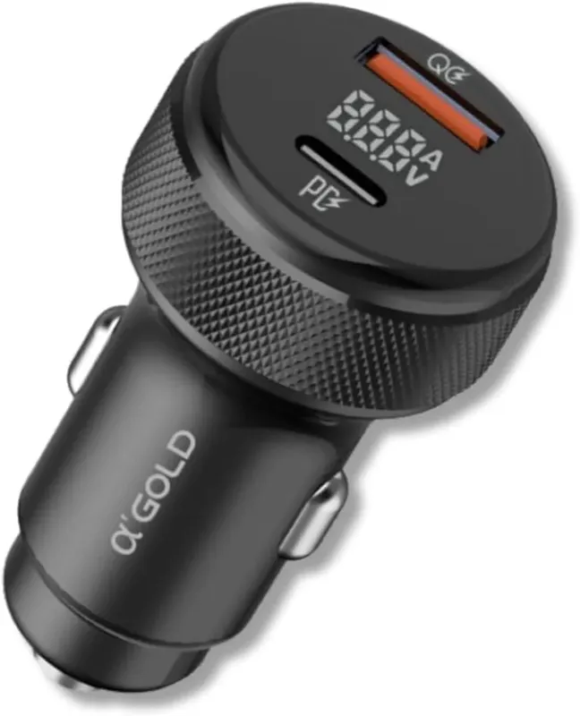 Carregador Veicular Turbo Cj12-4 60w (9.1a), Usb + Tipo-c, Display LED, 12v–24v, Premium Compatível Com Dispositivos Ios E Android