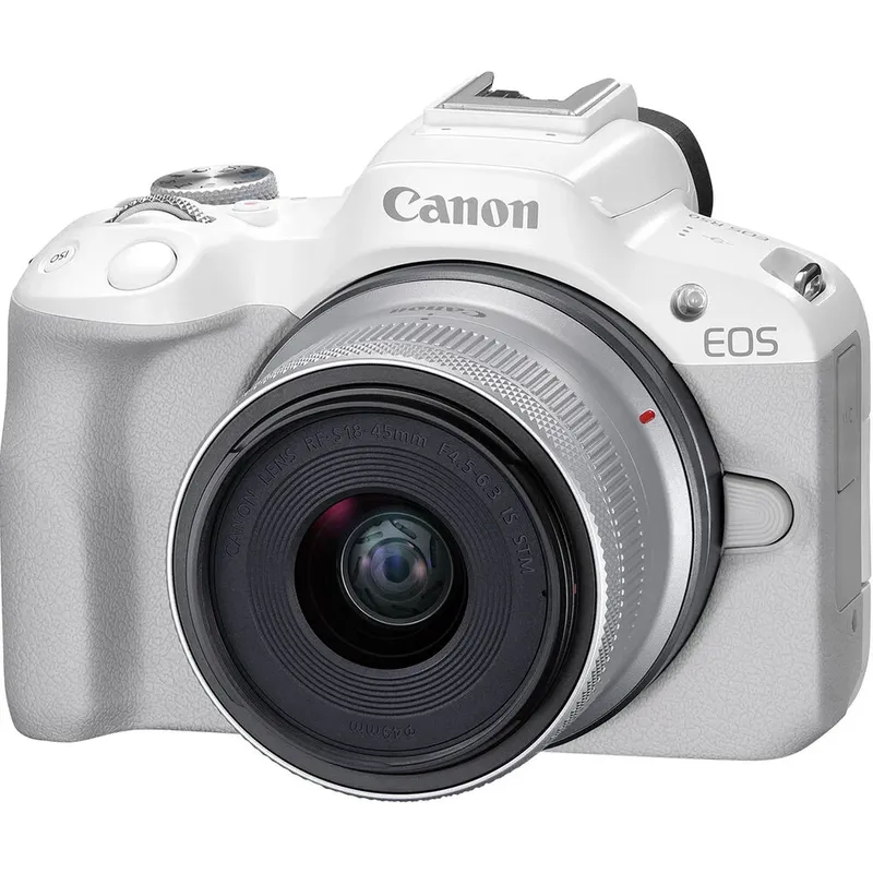 Câmera Mirrorless Canon Eos R50 Com Rf-s 18-45mm Is Stm (branco)