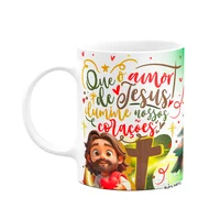 Caneca Natal Com Jesus - Que O Amor Ilumine Nossos Corações.