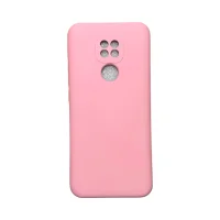 Capa Moto G9/ G9 Play Silicone Aveludada Colorida Protege Câmera Capinha Anti Impacto Moto G9:rosa Bebê