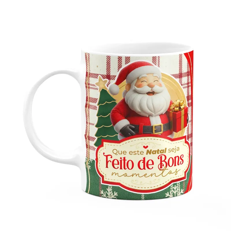 Caneca Natalina - Noel, Natal Feito De Bons Momentos - 325ml