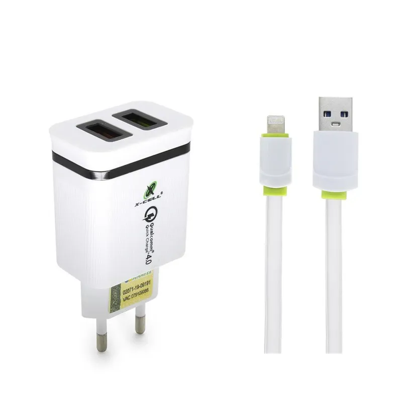 Carregador De Tomada Ultra Rápido Com Cabo Lightning X-cell Xc-ur-18