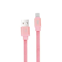 Cabo Usb Tipo-c, Sincronização E Recarga 12w 2.4a, Tecido Reforçado, 1 Metro, Rosa, Cnvc10pk, Elg