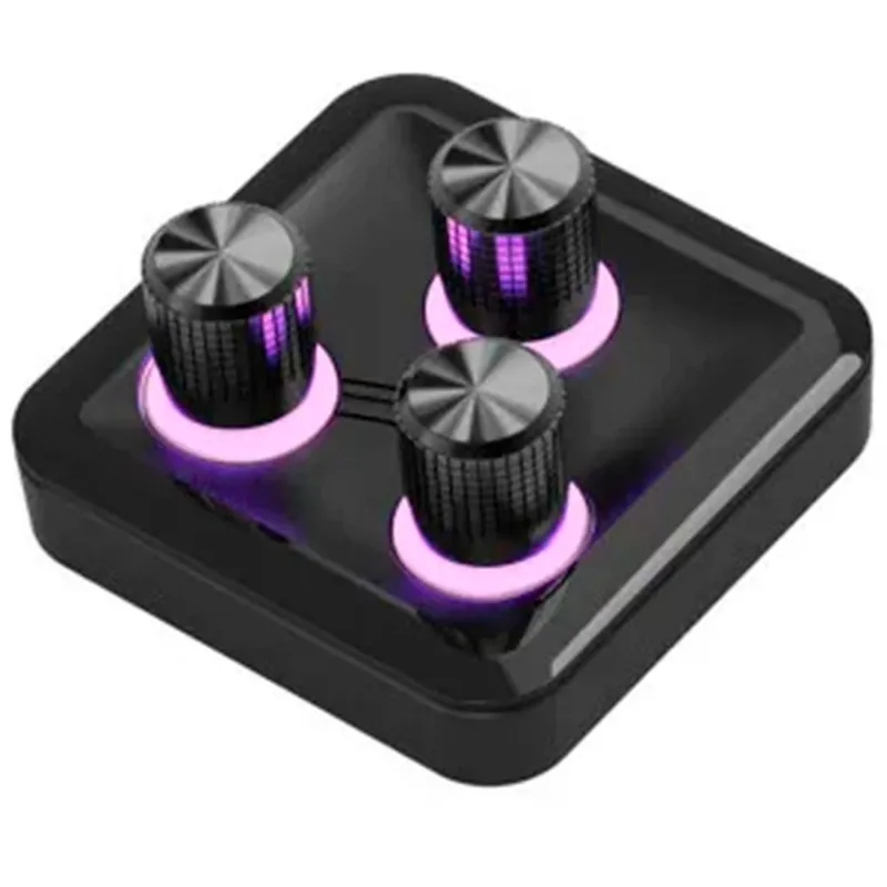 Módulo de Controle Cooler Master para MasterHub, 3 Knobs Rotativos Customizáveis (Mixer de Áudio), com LED RGB - MHKB03AA22