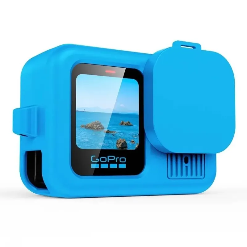 Capa De Silicone Para Gopro Hero 13 + Tampa Para Lente + Películas Cor: Azul