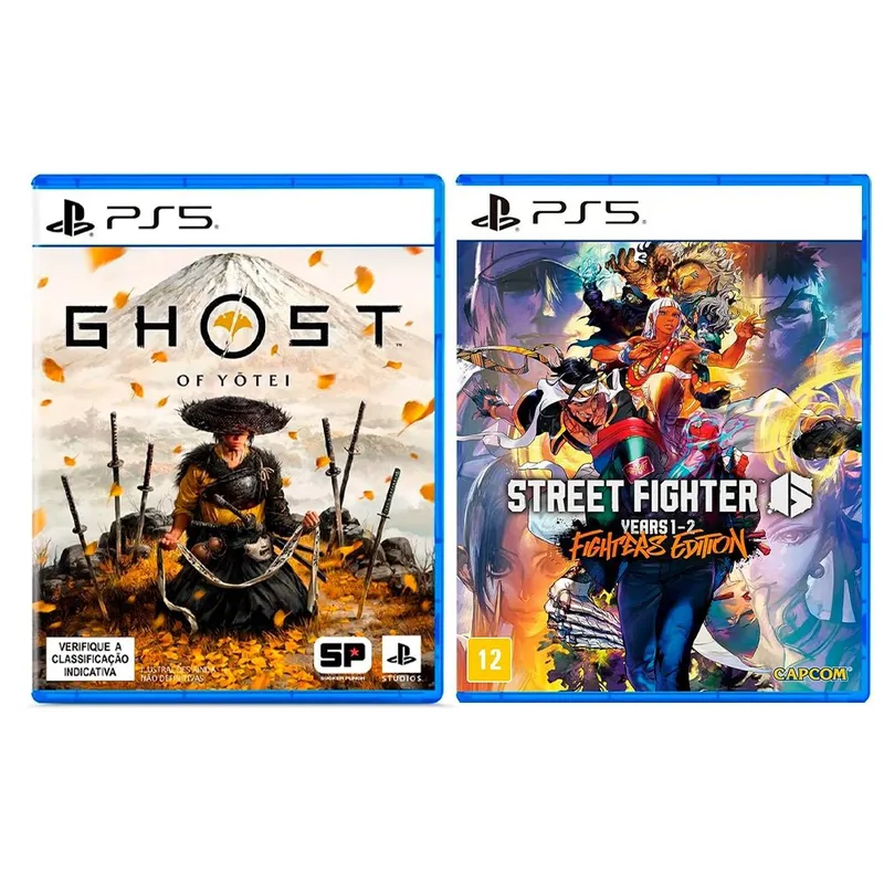 Kit Jogo Ghost of Yõtei + STREET FIGHTER 6 YEARS 1, 2 FIGHTERS EDITION, PS5