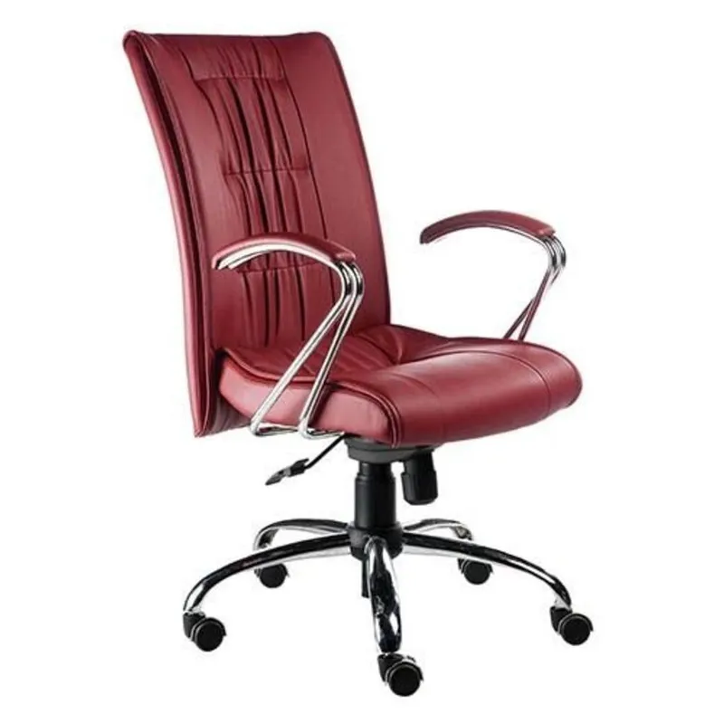 Poltrona Design Office Móveis Presidente, Base Giratória Linha Vicenza, Vermelho