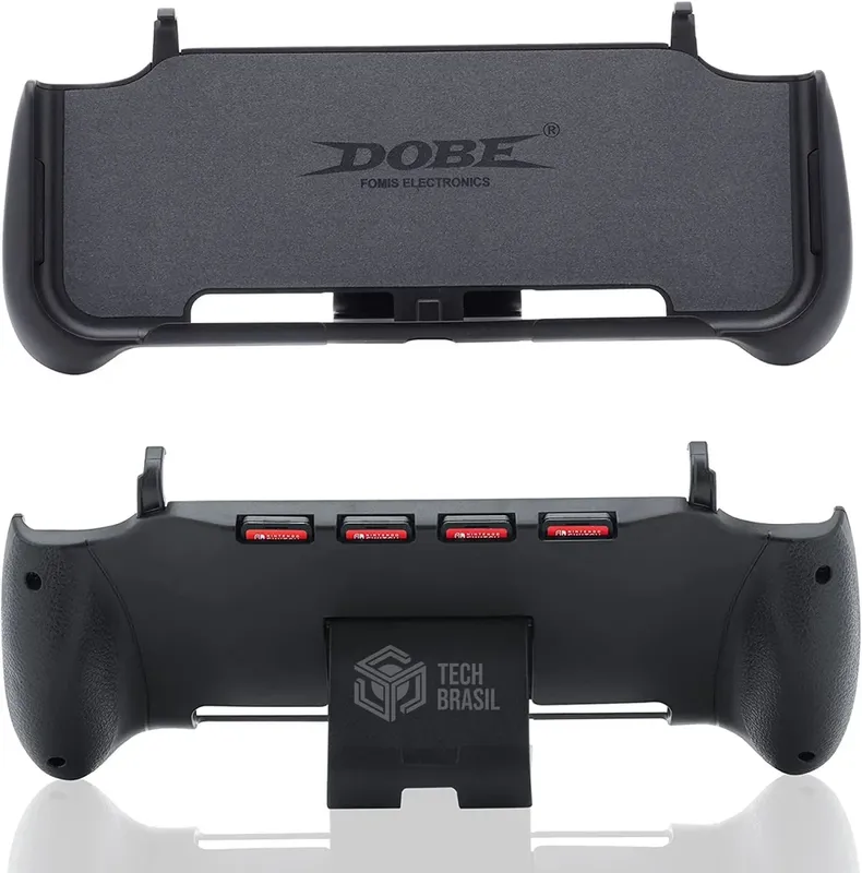 Grip Suporte De Mão Stand Para Nintendo Switch E OLED Slot Para 4 Jogos Preto