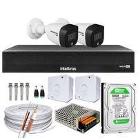 Kit 2 Cameras Intelbras Full Color, Dvr Mhdx