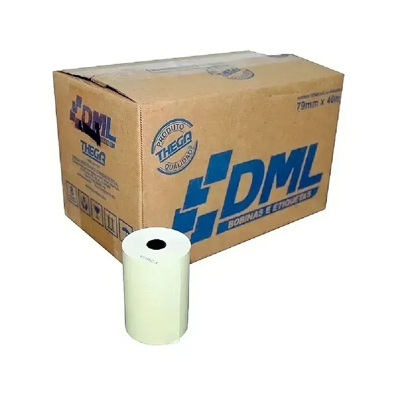 Bobina Térmica Dml 79mm X 40m Lisa Branca, Caixa Com 30 Unidades - Sem Cotepe