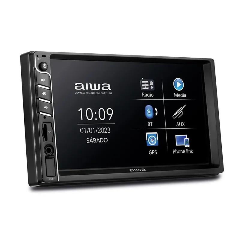 Car Áudio Central Multimídia, Aiwa, Tela 7” Hd, Bluetooth, Espelhamento, Touch, Rádio Fm - Aws-ca-dd-01 Car Audio 2din Aws-ca-dd-01 Bivolt .