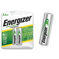 02 Pilhas Pequena Aa Recarregável Energizer, 2000mah, Longa Duração - 1 Cartela