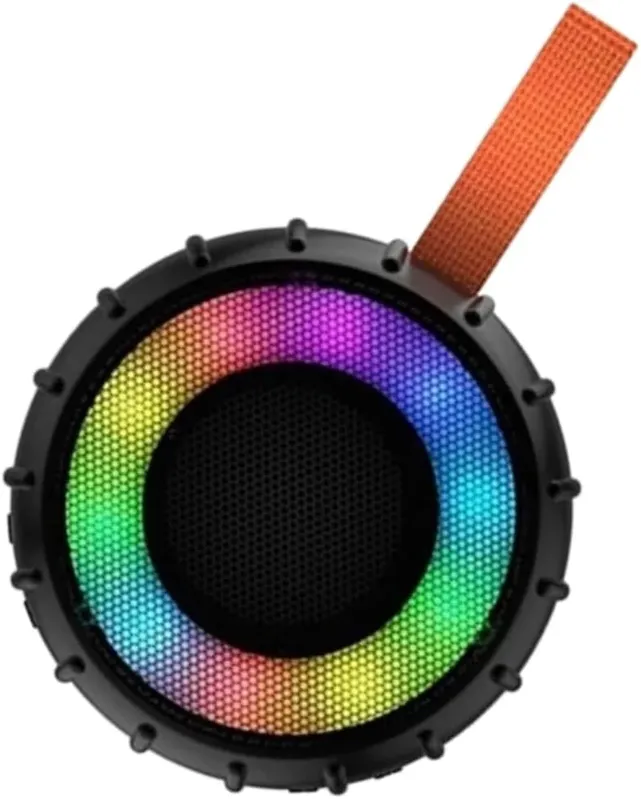 Caixa De Som Portátil Bluetooth A Prova D'água Com Alça E LED E Rádio Fm (preto)
