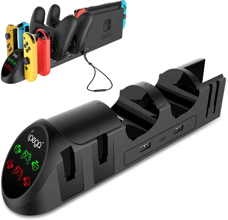 Dock Base Estação De Carregamento Para 4 Controle Joy-con De Nintendo Switch Lite OLED