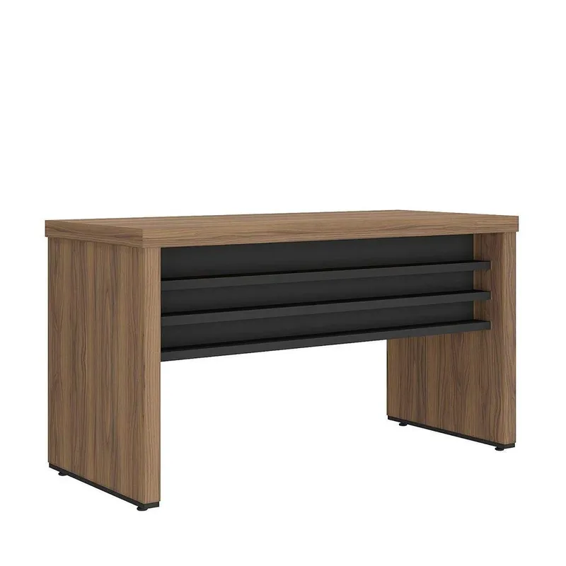 Mesa Para Escritório Pequena Tamburato Mdp Nogal/preto