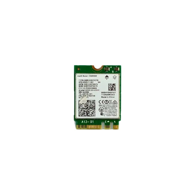 Placa Wireless‑ac 3168ngw + Bluetooth 4.2 – Pn 01ax706
