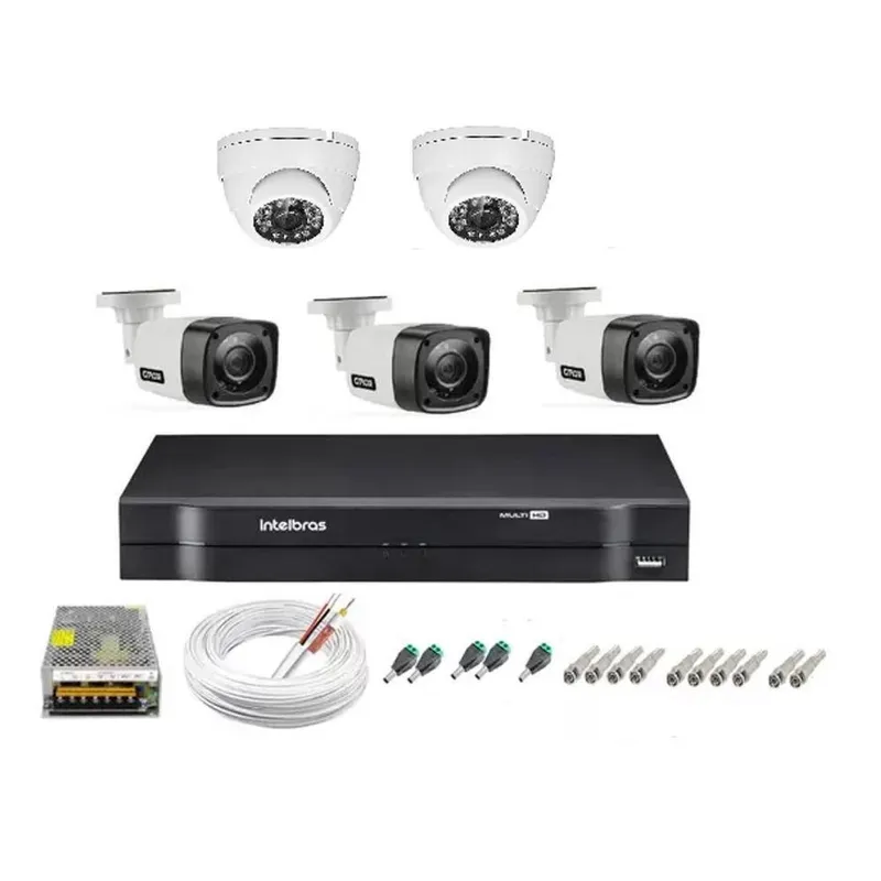 Kit Cftv Monitoramento 6 Câmeras De Segurança Hd Dvr 8ch Intelbras C/hd