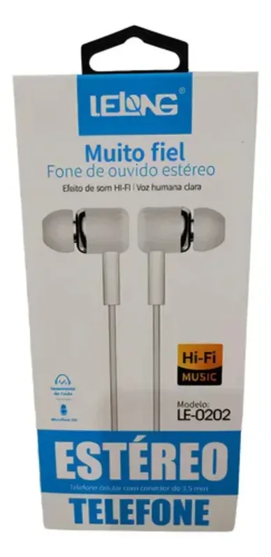 Fone Ouvido Stereo Le0202x It-blue Cor Branco Branco