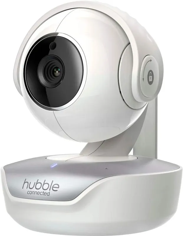 Hubble Connected - Nursery Pal Premium Com Hubble Grip 5" Hd Smart Baby Monitor Com Panorâmica, Inclinação, Zoom E Tela Sensível Ao Toque - Branco-hct