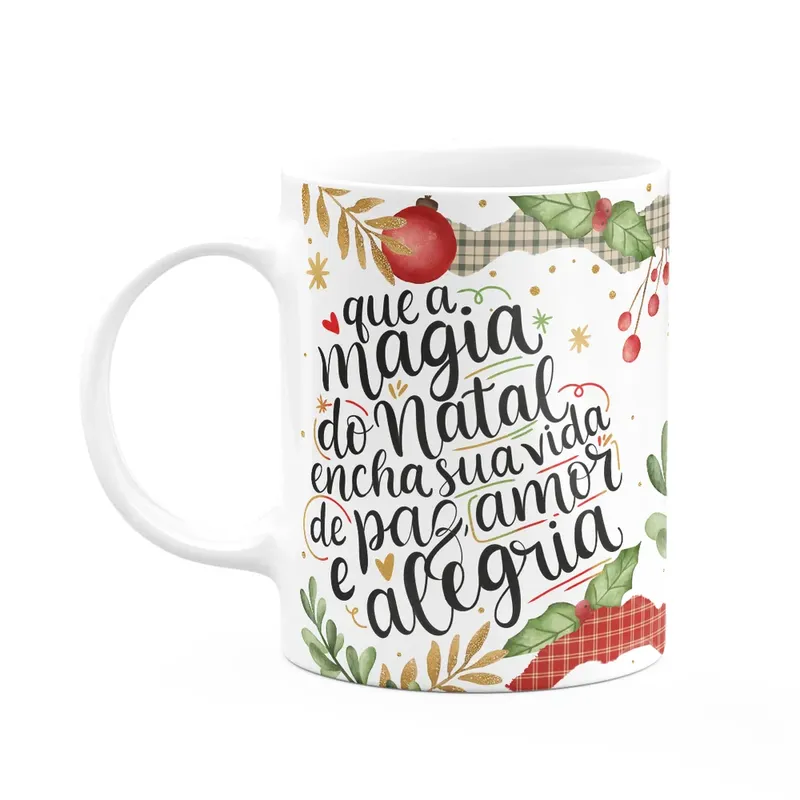 Caneca Natal Abençoado - Paz, Amor E Alegria Na Sua Vida