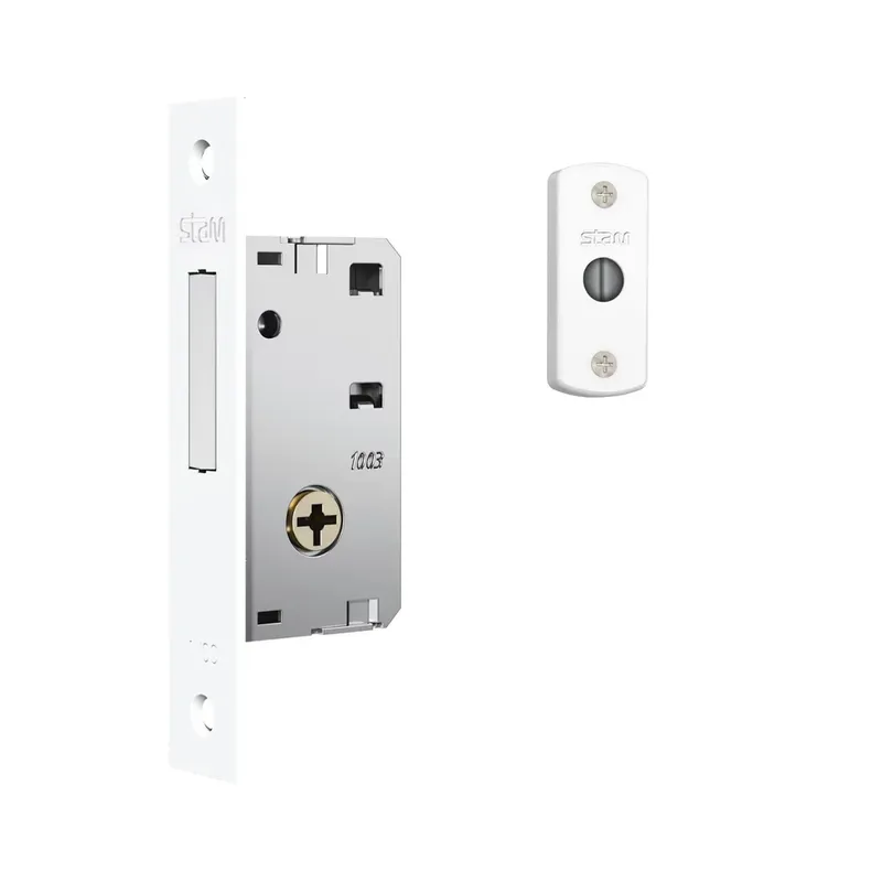 Fechadura De Segurança Trava Auxiliar 1003 Tetra Chave Branco 18mm Stam