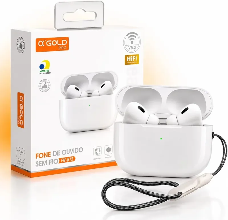 Fone De Ouvido In-ear Bluetooth Sem Fio Tws Branco Air Confortavel Wireless Charge Case