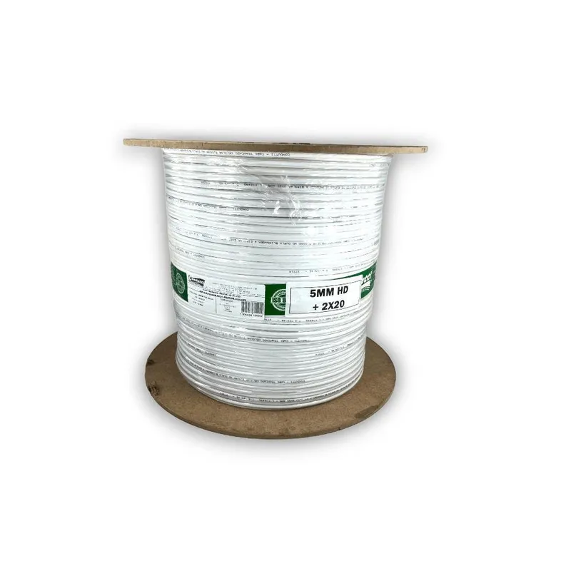 Cabo Cftv 5mm Bipolar Blindado Nu Bobina 500mt 2x20awg - Condutti
