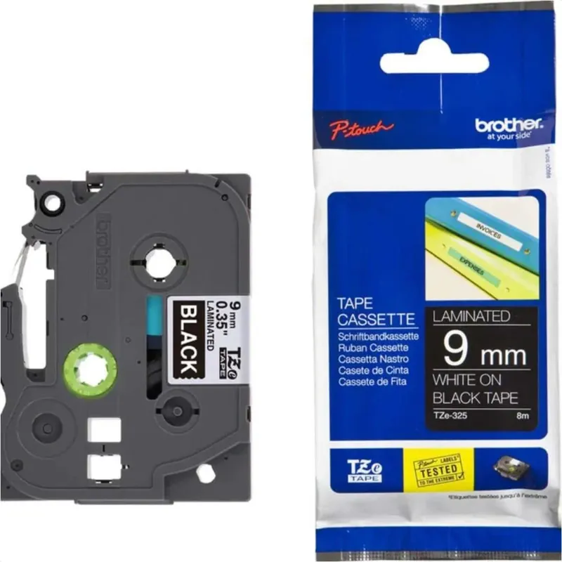Fita Para Rotulador Tz325 Preto / Branco Brother