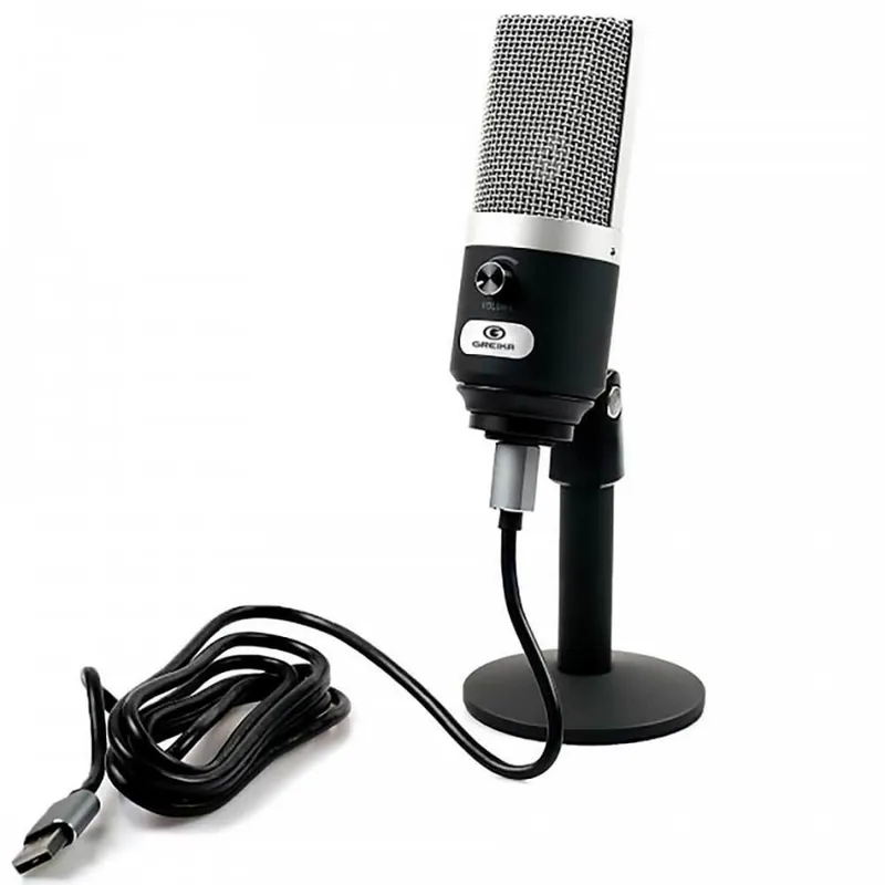 Microfone De Mesa Greika Podcast, USB, Para PC Ou Mac - GK-USM2