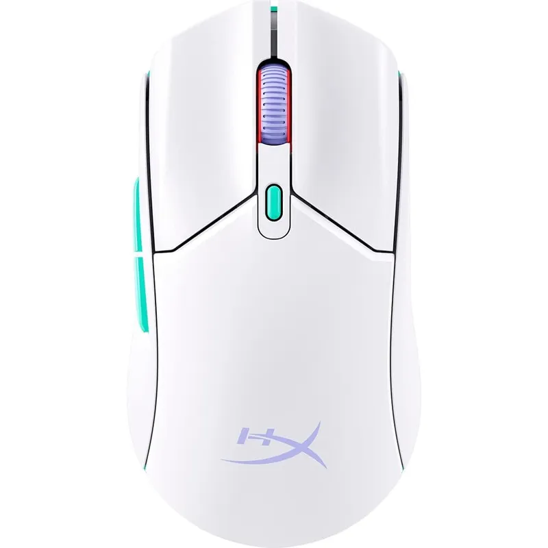 Mouse Gamer Sem Fio HyperX Pulsefire Haste 2 Core Wireless, RGB, 12000 DPI, Bluetooth, Dongle de 2.4 GHz, Branco - 8R2E7AA